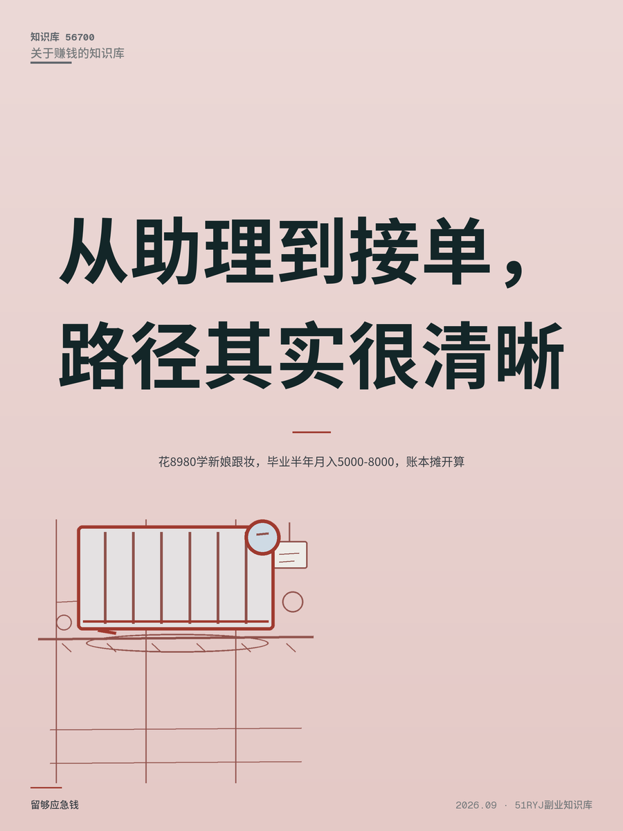 花8980学新娘跟妆，毕业半年月入5000-8000，账本摊开算