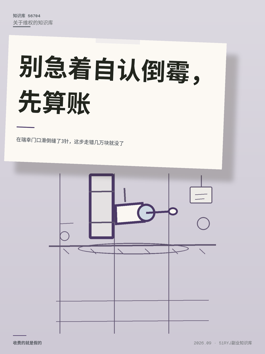 在瑞幸门口滑倒缝了3针，这步走错几万块就没了