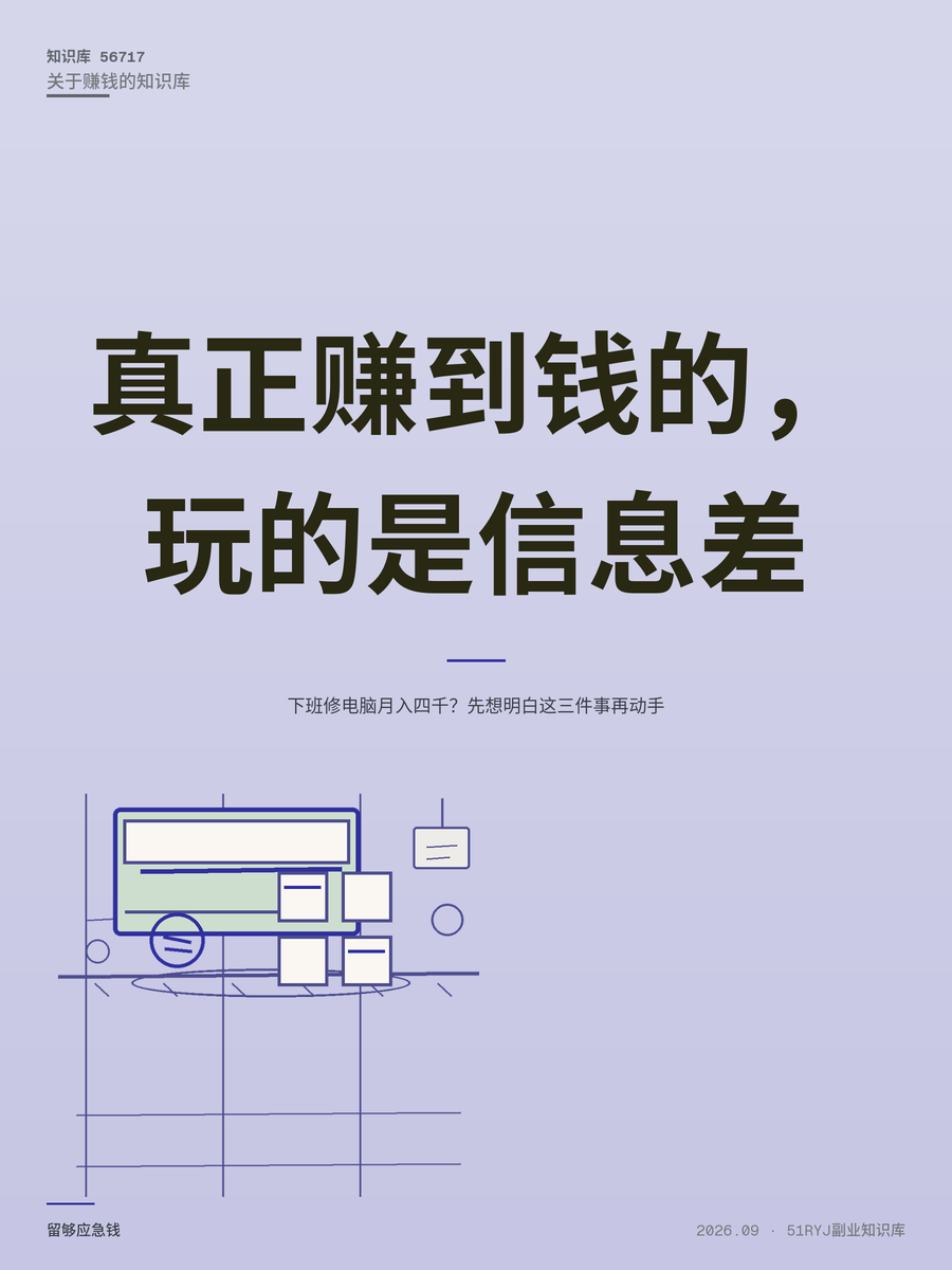 下班修电脑月入四千？先想明白这三件事再动手