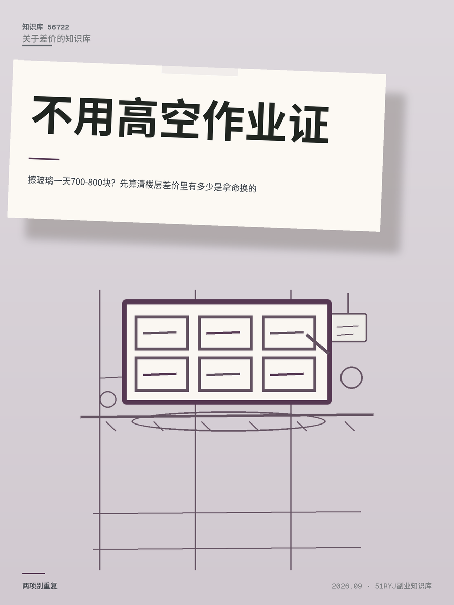 擦玻璃一天700-800块？先算清楼层差价里有多少是拿命换的