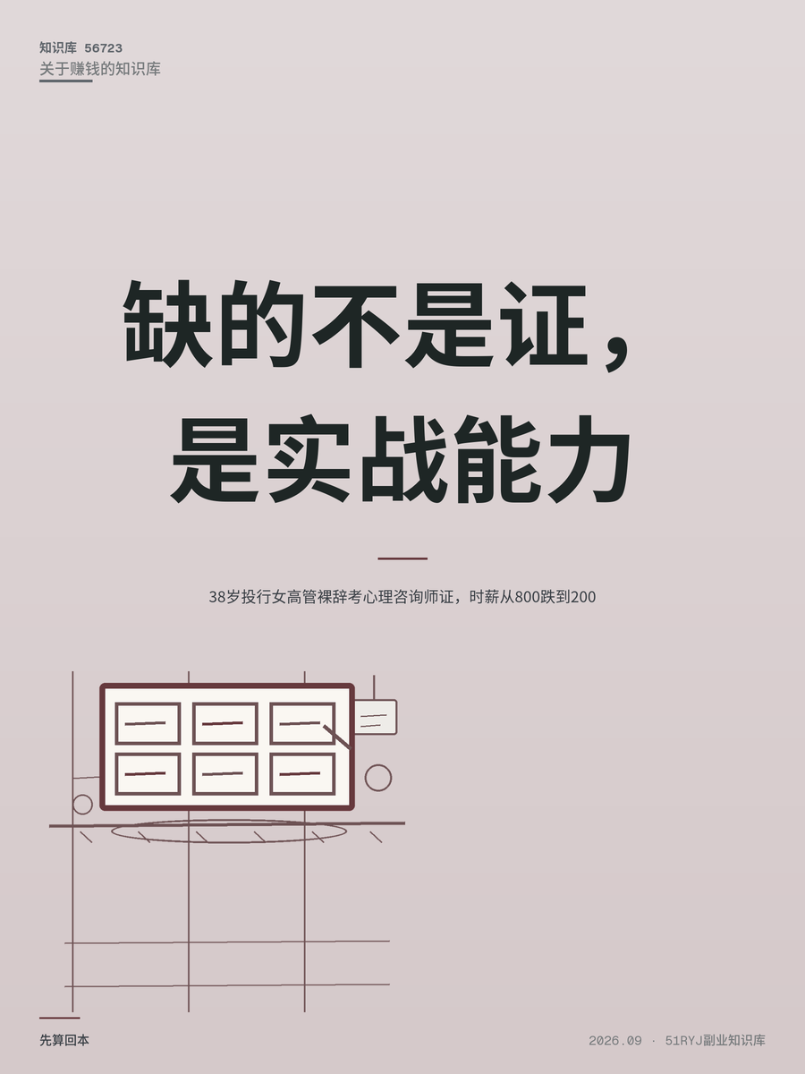 38岁投行女高管裸辞考心理咨询师证，时薪从800跌到200