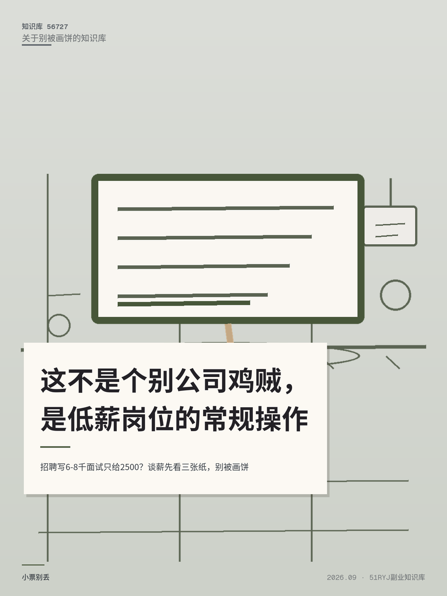 招聘写6-8千面试只给2500？谈薪先看三张纸，别被画饼