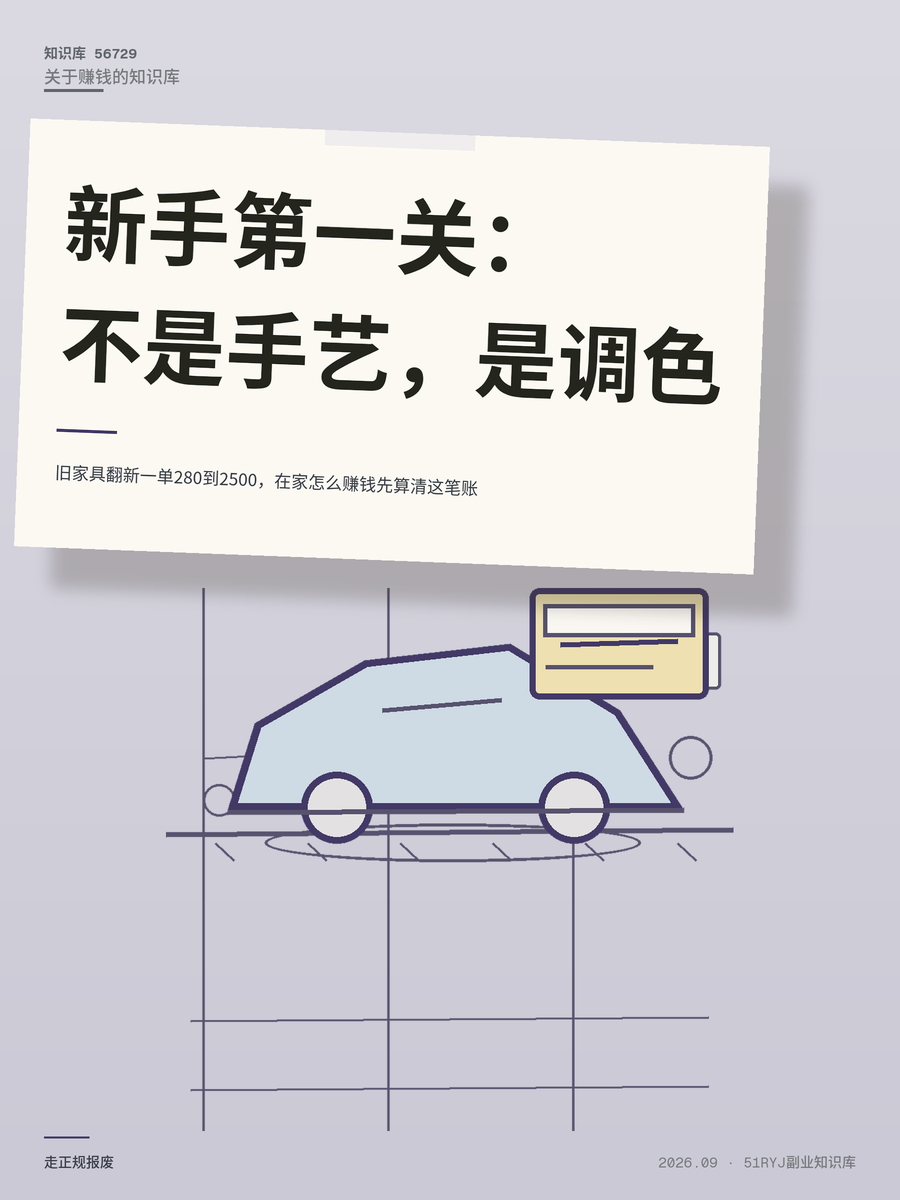 旧家具翻新一单280到2500，在家怎么赚钱先算清这笔账