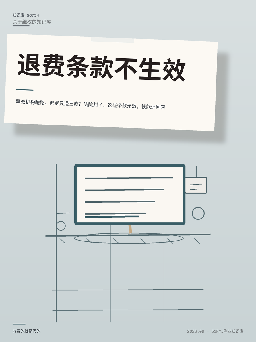 早教机构跑路、退费只退三成？法院判了：这些条款无效，钱能追回来