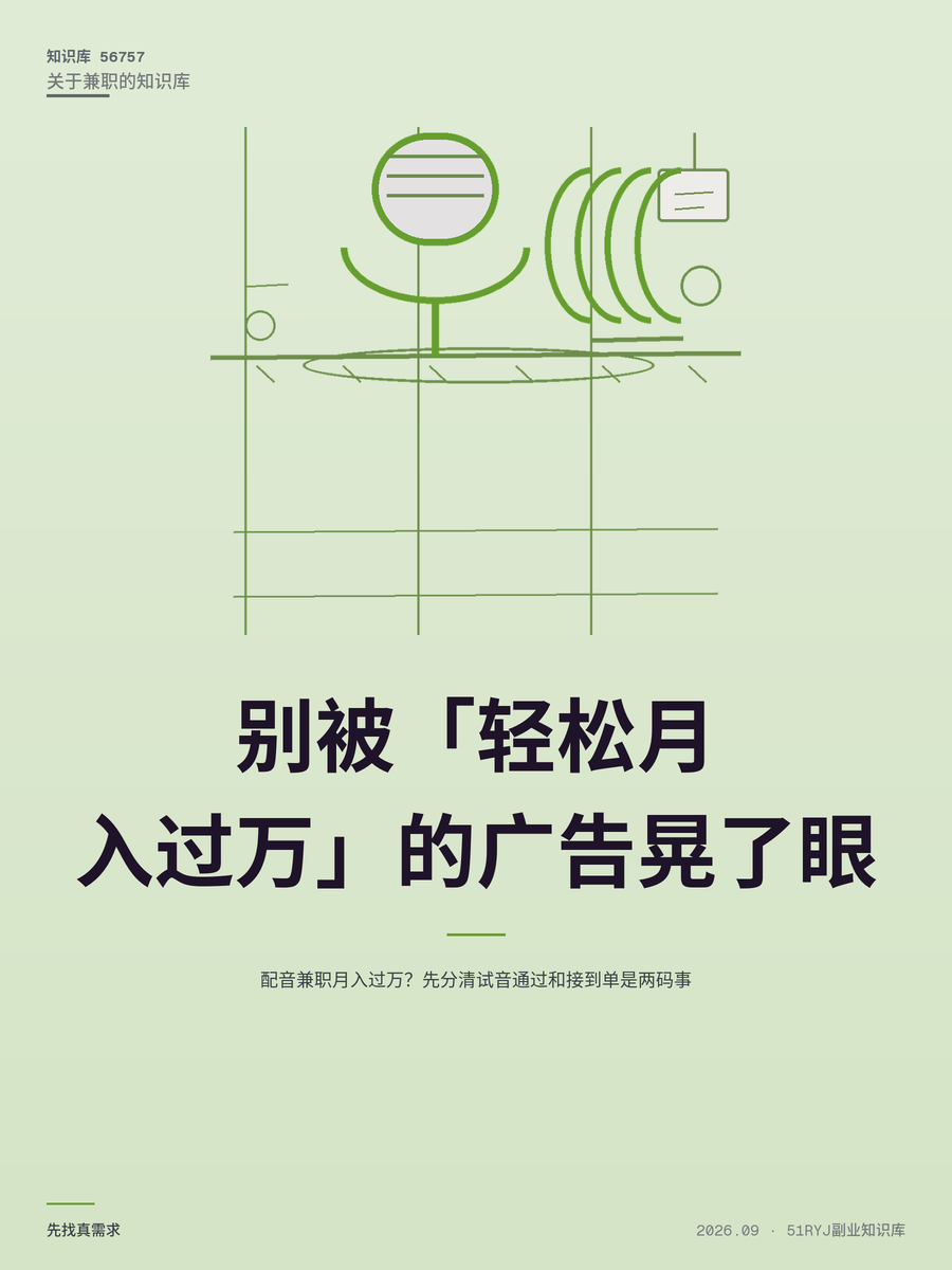 配音兼职月入过万？先分清试音通过和接到单是两码事