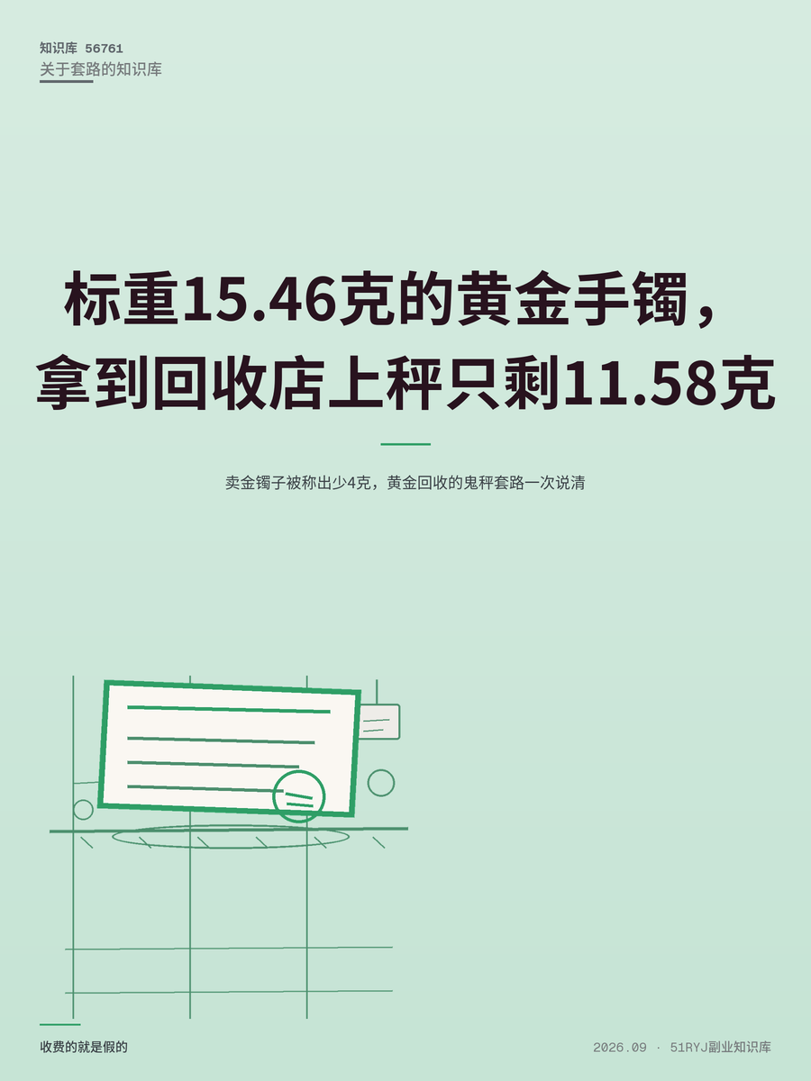 卖金镯子被称出少4克，黄金回收的鬼秤套路一次说清