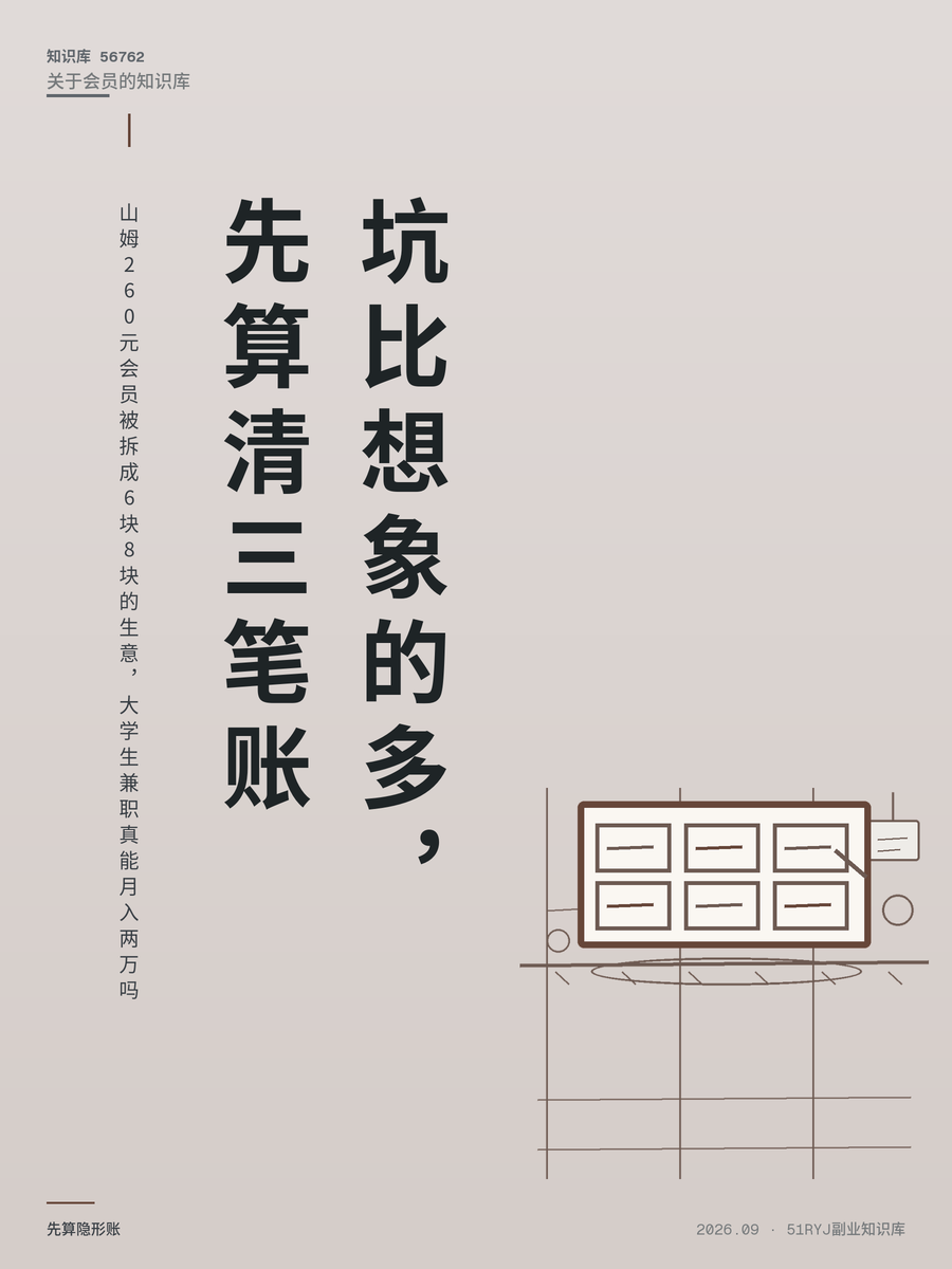 山姆260元会员被拆成6块8块的生意，大学生兼职真能月入两万吗