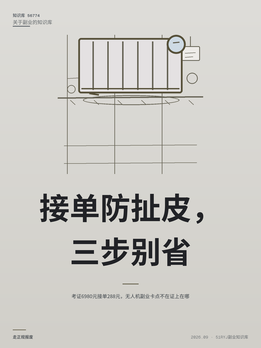 考证6980元接单288元，无人机副业卡点不在证上在哪
