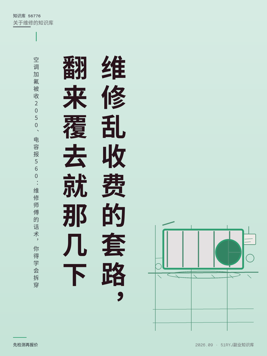空调加氟被收2050、电容报560：维修师傅的话术，你得学会拆穿
