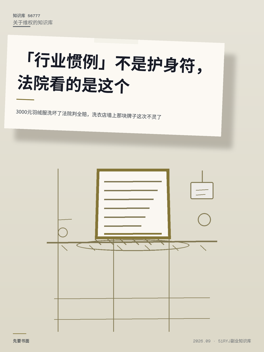 3000元羽绒服洗坏了法院判全赔，洗衣店墙上那块牌子这次不灵了
