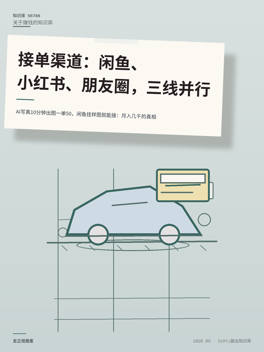 AI写真10分钟出图一单50，闲鱼挂样图就能接：月入几千的真相