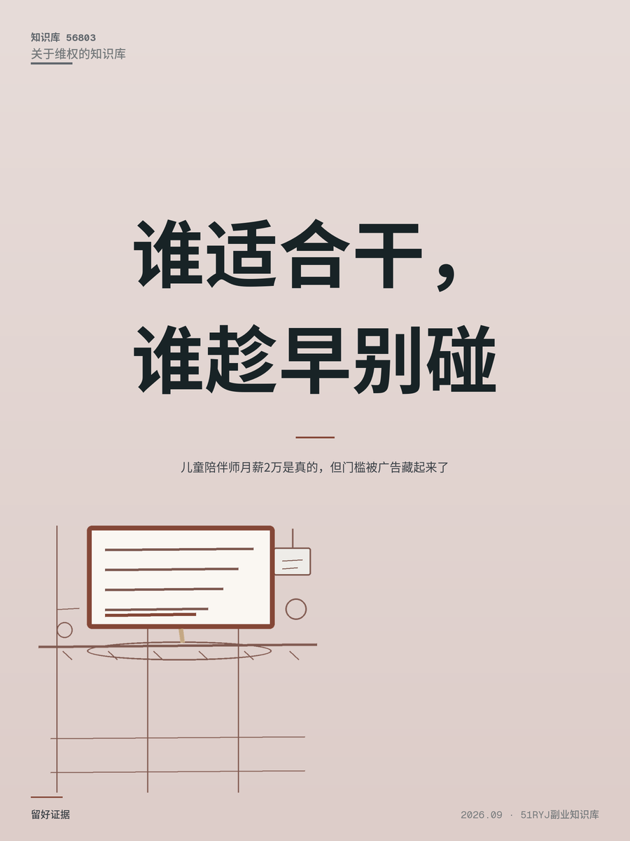 儿童陪伴师月薪2万是真的，但门槛被广告藏起来了