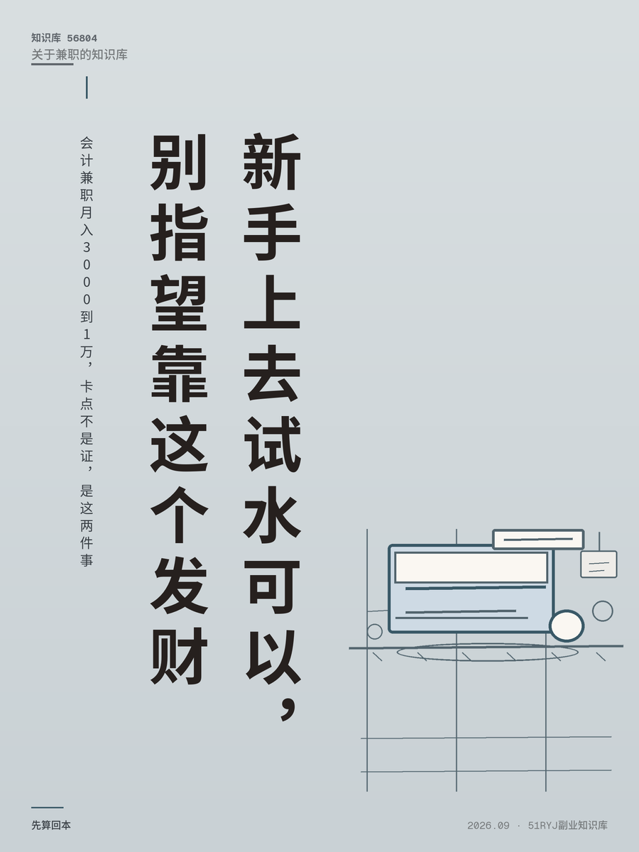 会计兼职月入3000到1万，卡点不是证，是这两件事