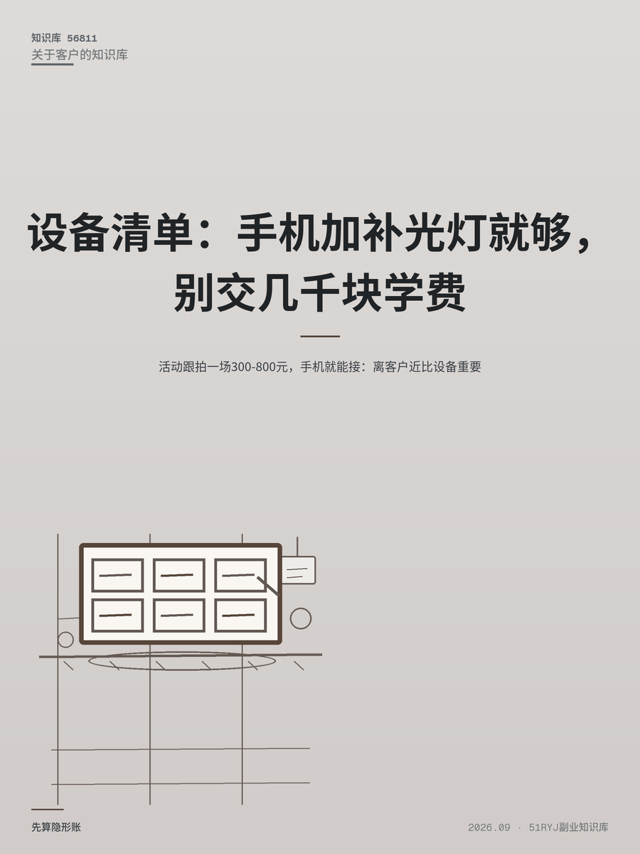 活动跟拍一场300-800元，手机就能接：离客户近比设备重要