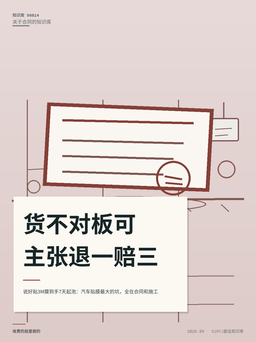 说好贴3M膜到手7天起泡：汽车贴膜最大的坑，全在合同和施工
