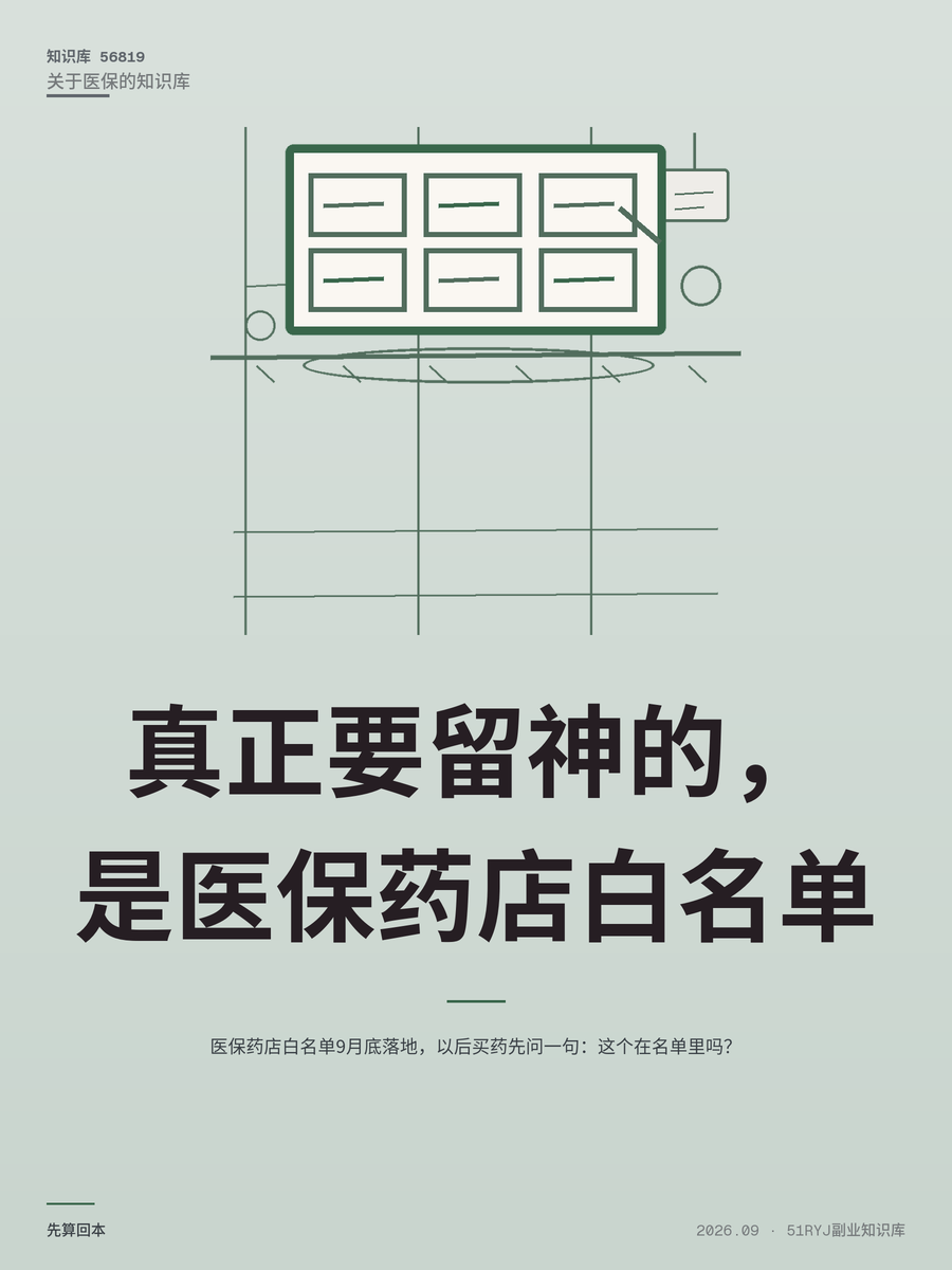 医保药店白名单9月底落地，以后买药先问一句：这个在名单里吗？