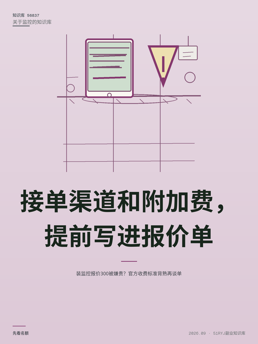 装监控报价300被嫌贵？官方收费标准背熟再谈单
