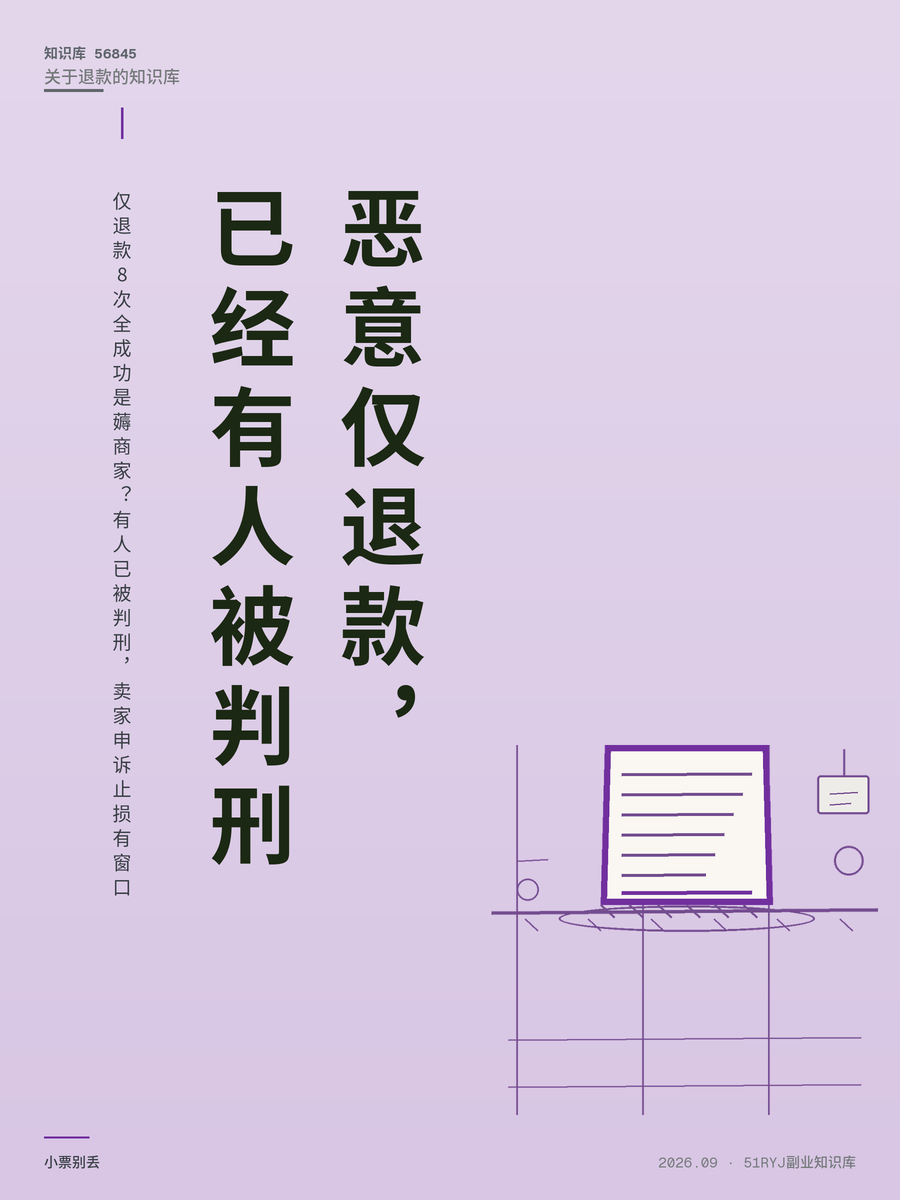 仅退款8次全成功是薅商家？有人已被判刑，卖家申诉止损有窗口