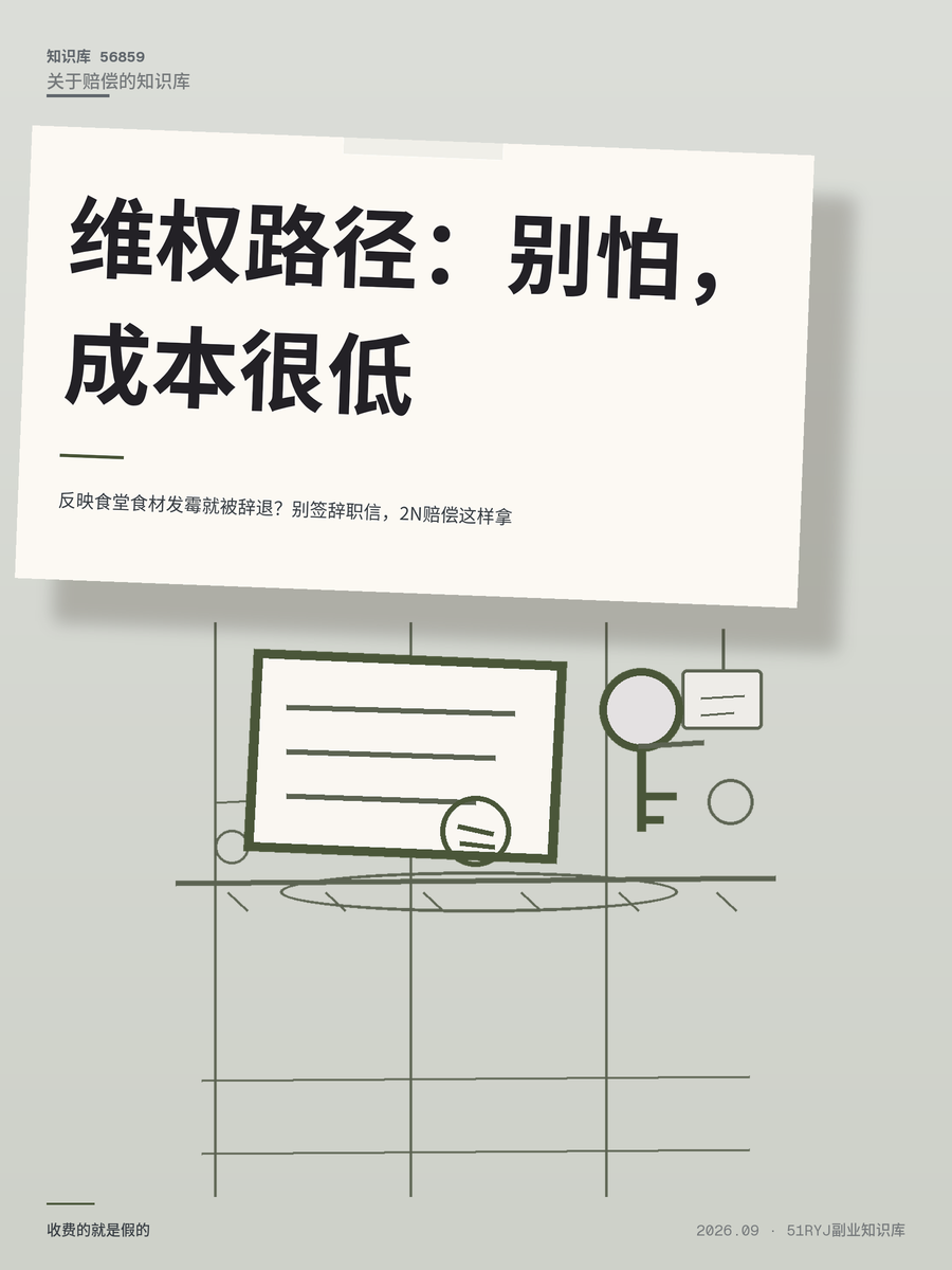 反映食堂食材发霉就被辞退？别签辞职信，2N赔偿这样拿