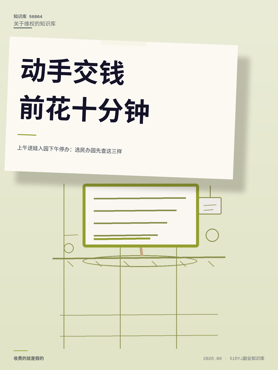 上午送娃入园下午停办：选民办园先查这三样