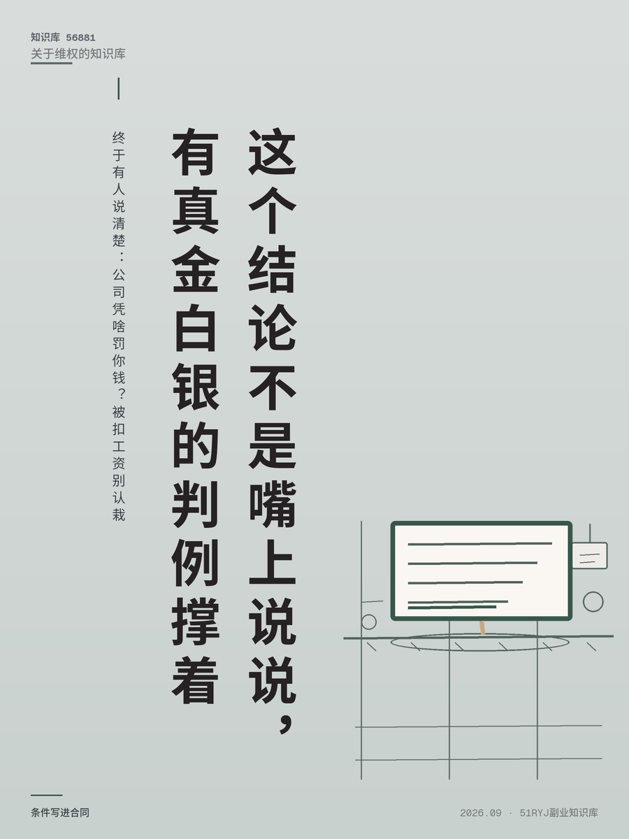 终于有人说清楚：公司凭啥罚你钱？被扣工资别认栽