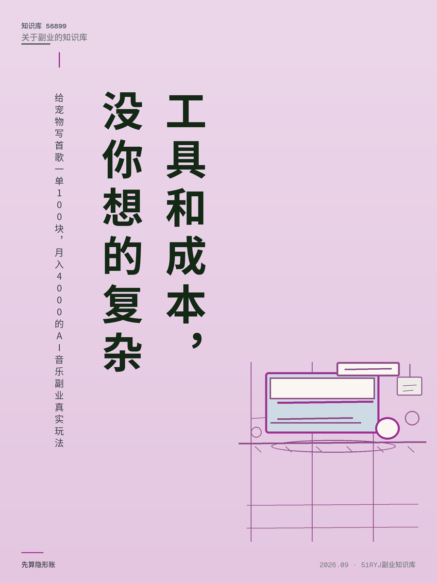 给宠物写首歌一单100块，月入4000的AI音乐副业真实玩法