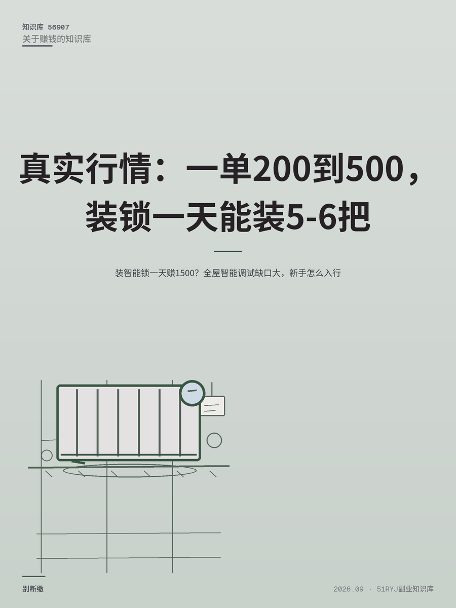 装智能锁一天赚1500？全屋智能调试缺口大，新手怎么入行