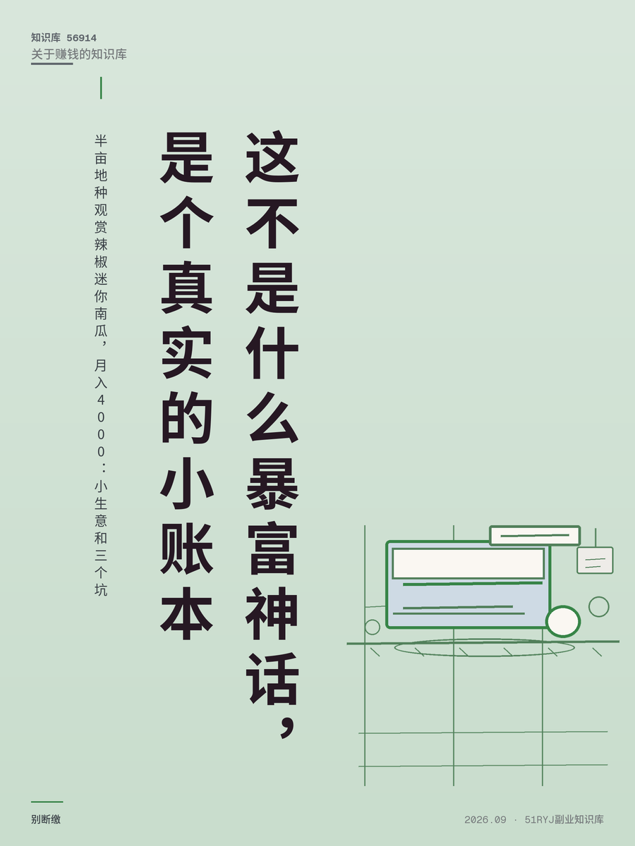 半亩地种观赏辣椒迷你南瓜，月入4000：小生意和三个坑