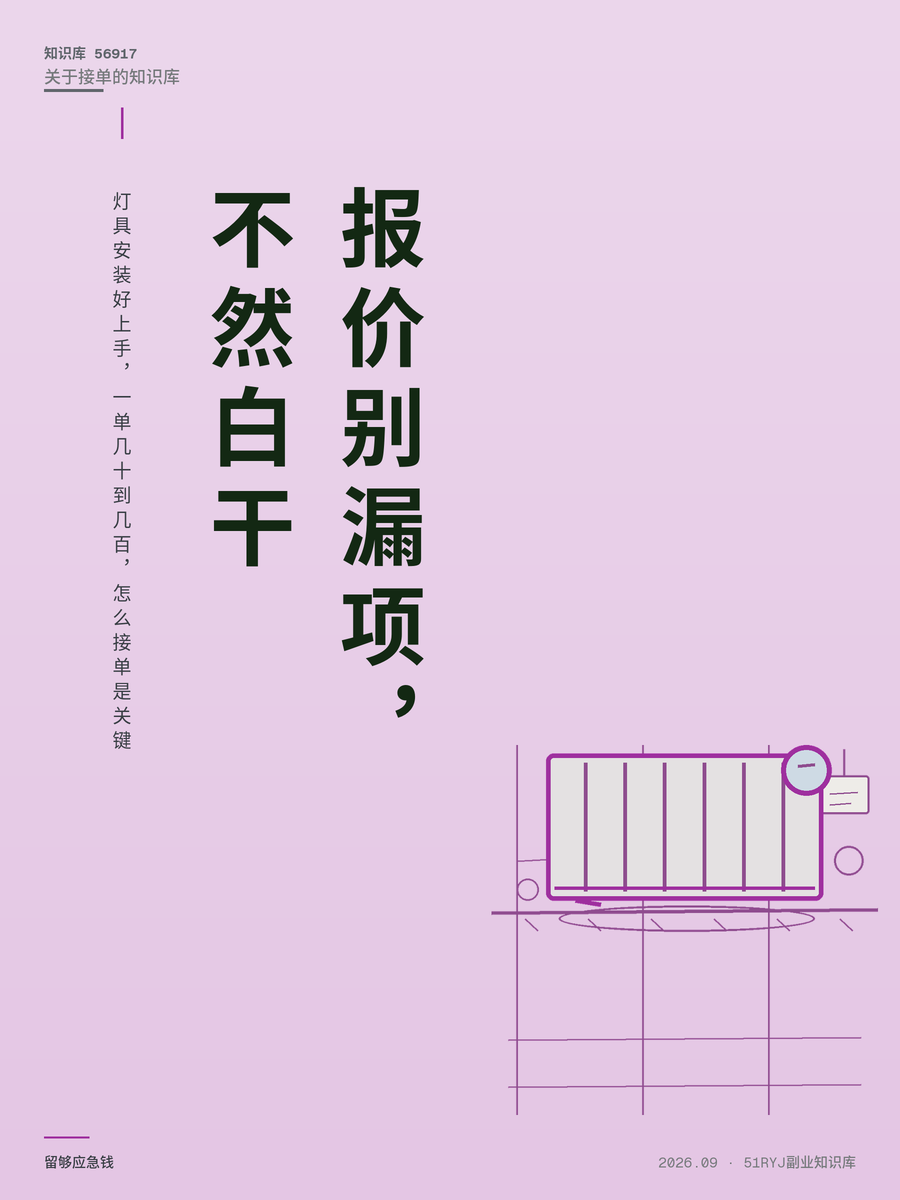 灯具安装好上手，一单几十到几百，怎么接单是关键