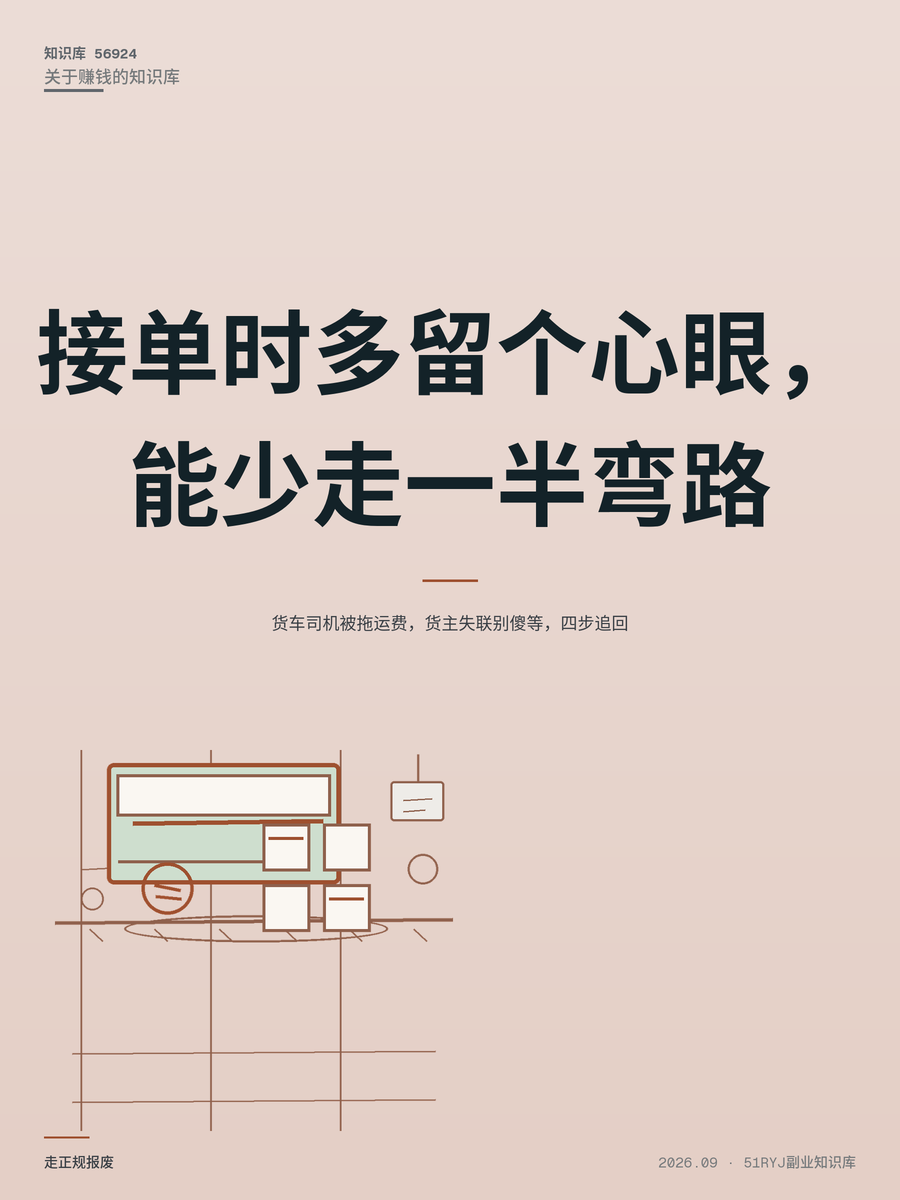 货车司机被拖运费，货主失联别傻等，四步追回