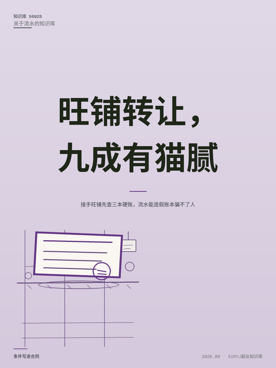 接手旺铺先查三本硬账，流水能造假账本骗不了人
