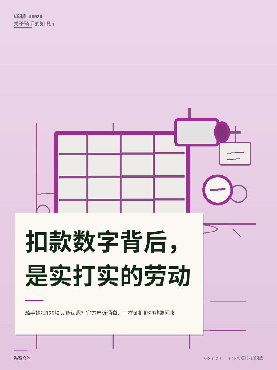 骑手被扣129块只能认栽？官方申诉通道，三样证据能把钱要回来