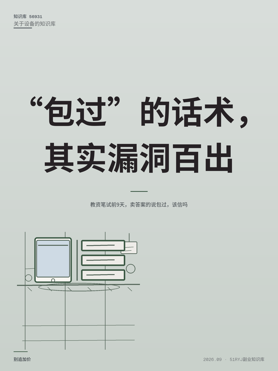 教资笔试前9天，卖答案的说包过，该信吗