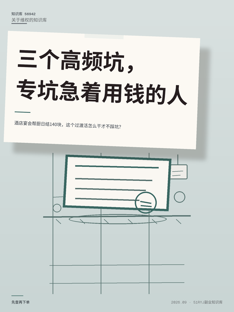酒店宴会帮厨日结140块，这个过渡活怎么干才不踩坑？