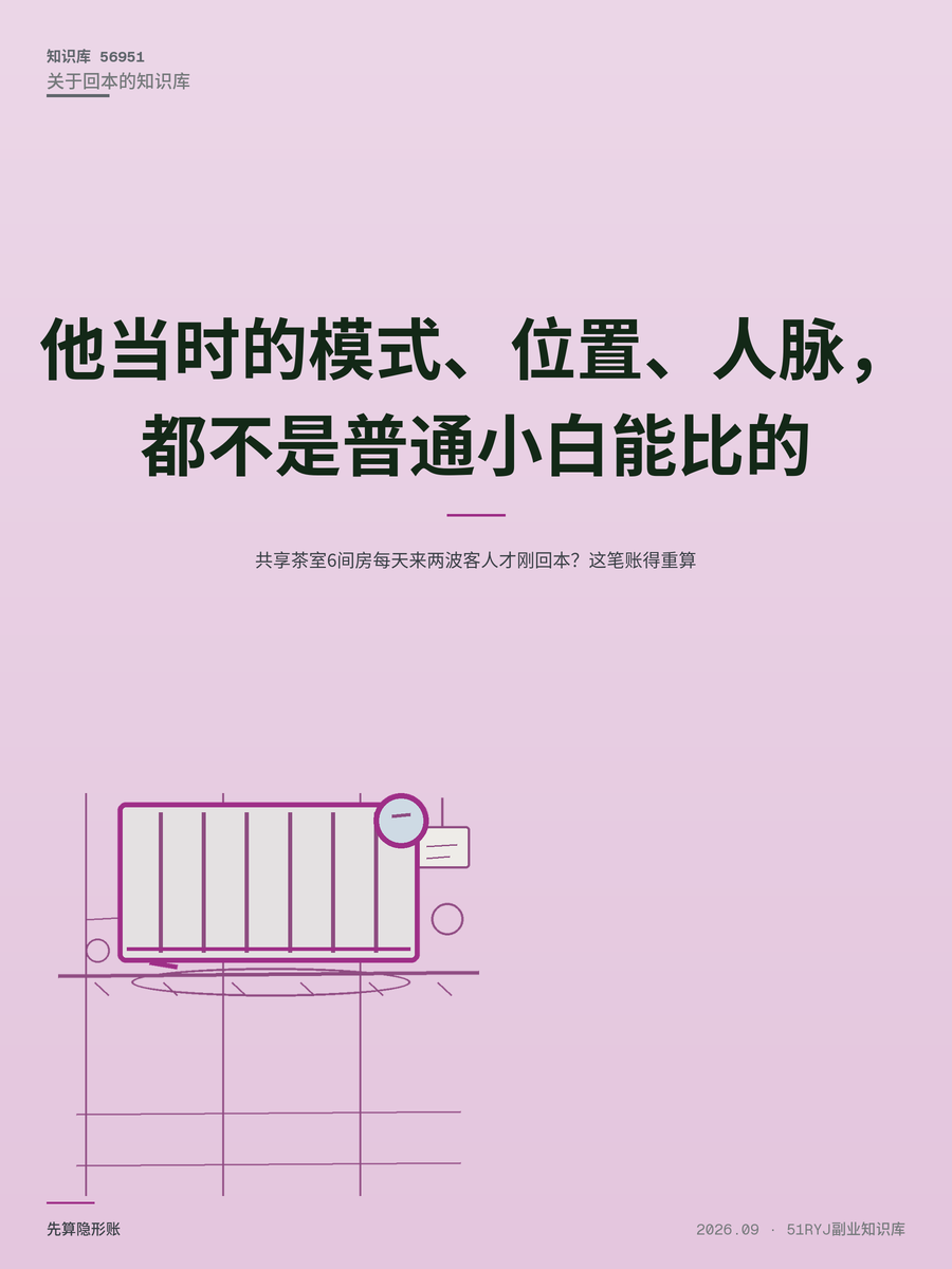 共享茶室6间房每天来两波客人才刚回本？这笔账得重算