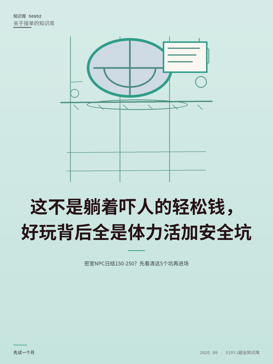 密室NPC日结150-250？先看清这5个坑再进场