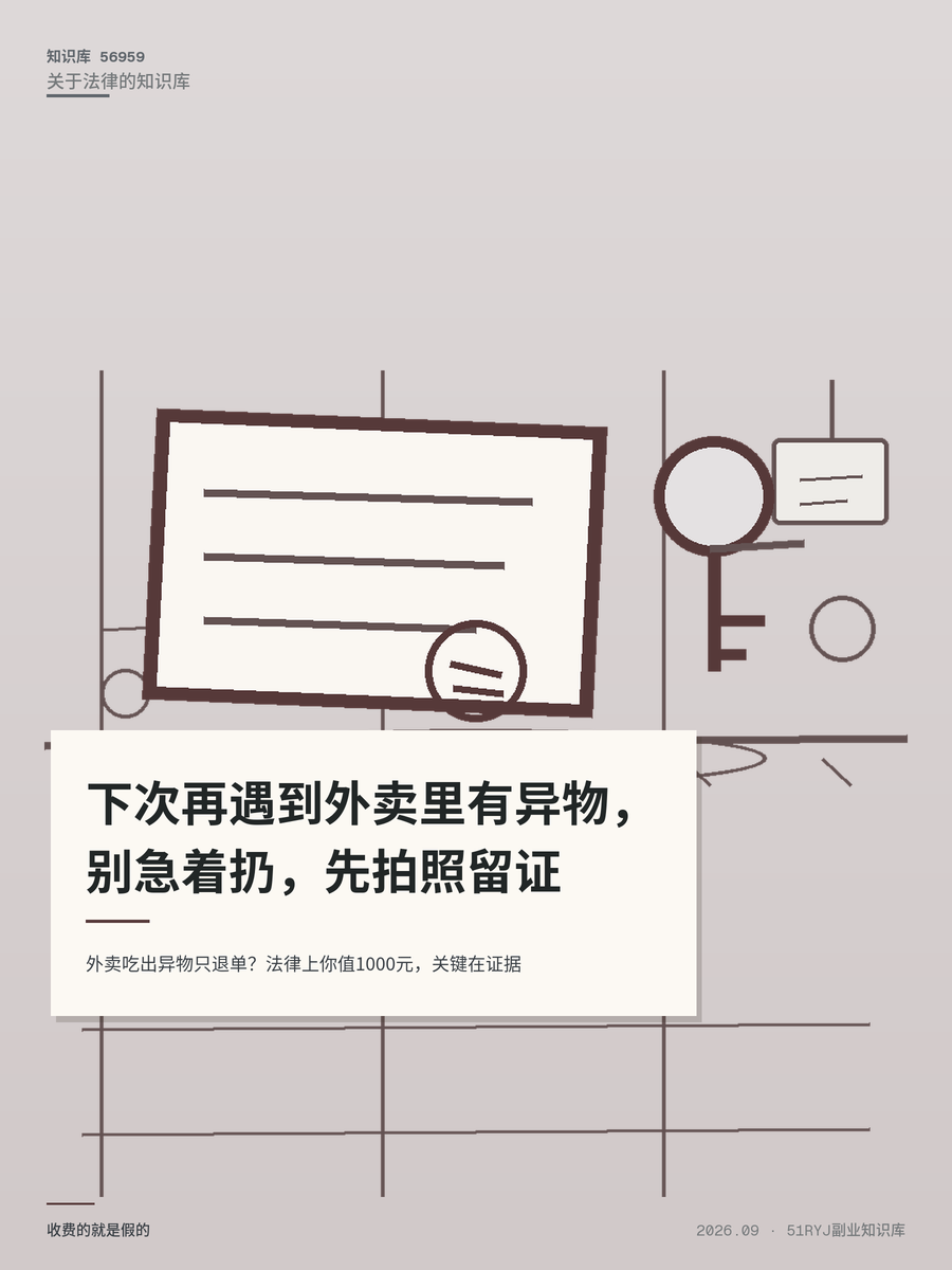 外卖吃出异物只退单？法律上你值1000元，关键在证据