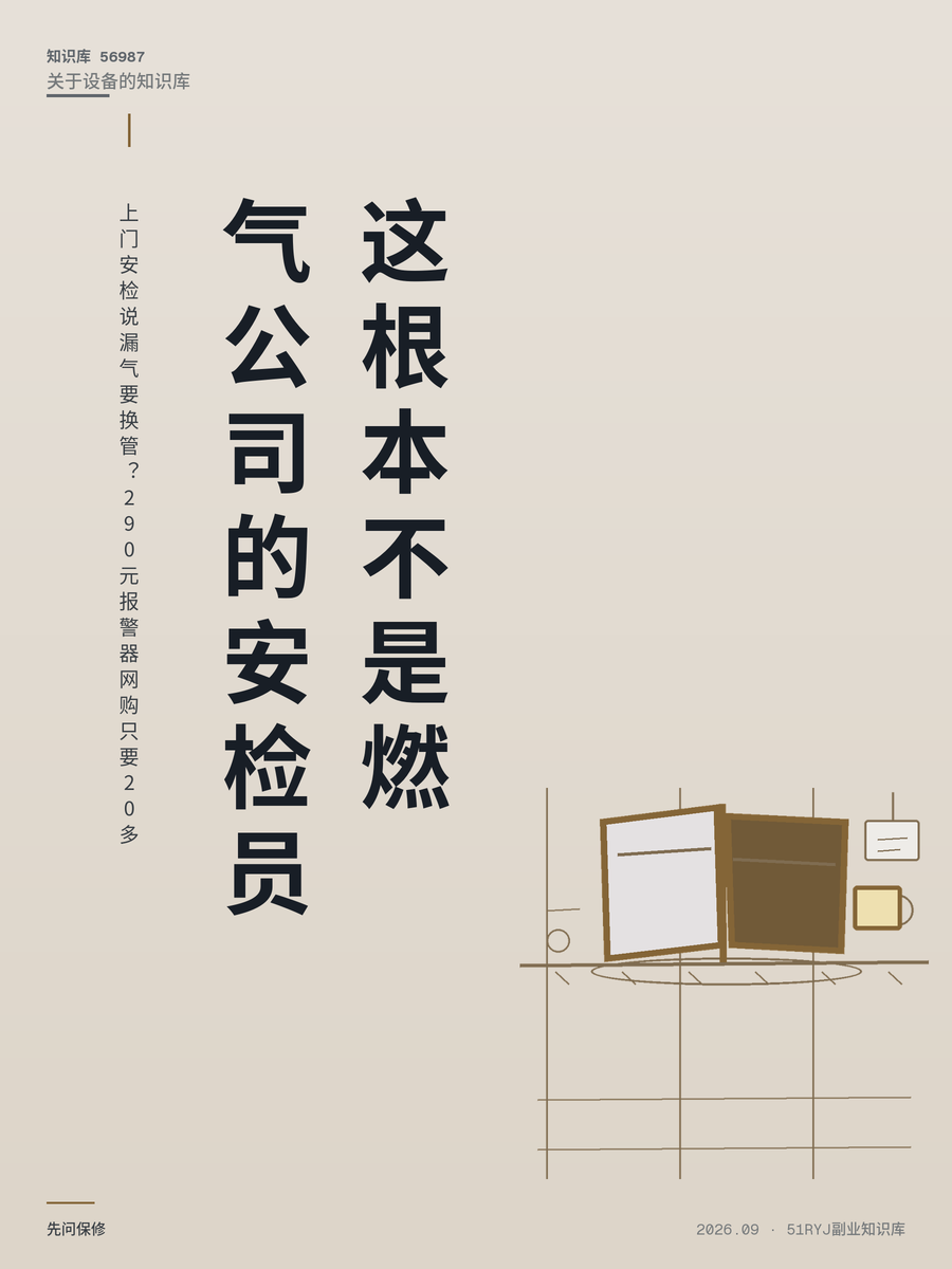 上门安检说漏气要换管？290元报警器网购只要20多