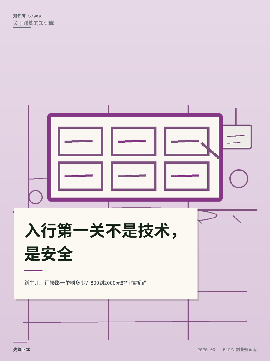 新生儿上门摄影一单赚多少？800到2000元的行情拆解