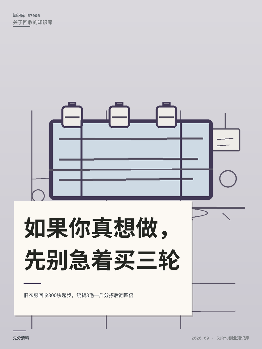 旧衣服回收800块起步，统货8毛一斤分拣后翻四倍