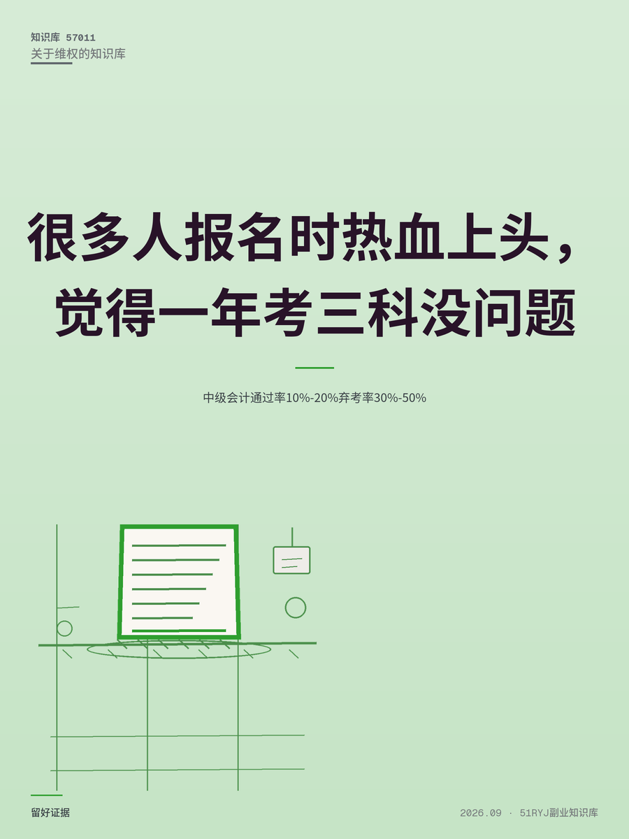 中级会计通过率10%-20%弃考率30%-50%