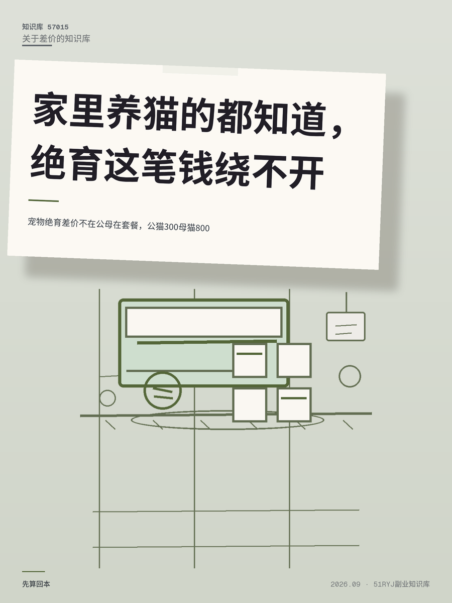 宠物绝育差价不在公母在套餐，公猫300母猫800