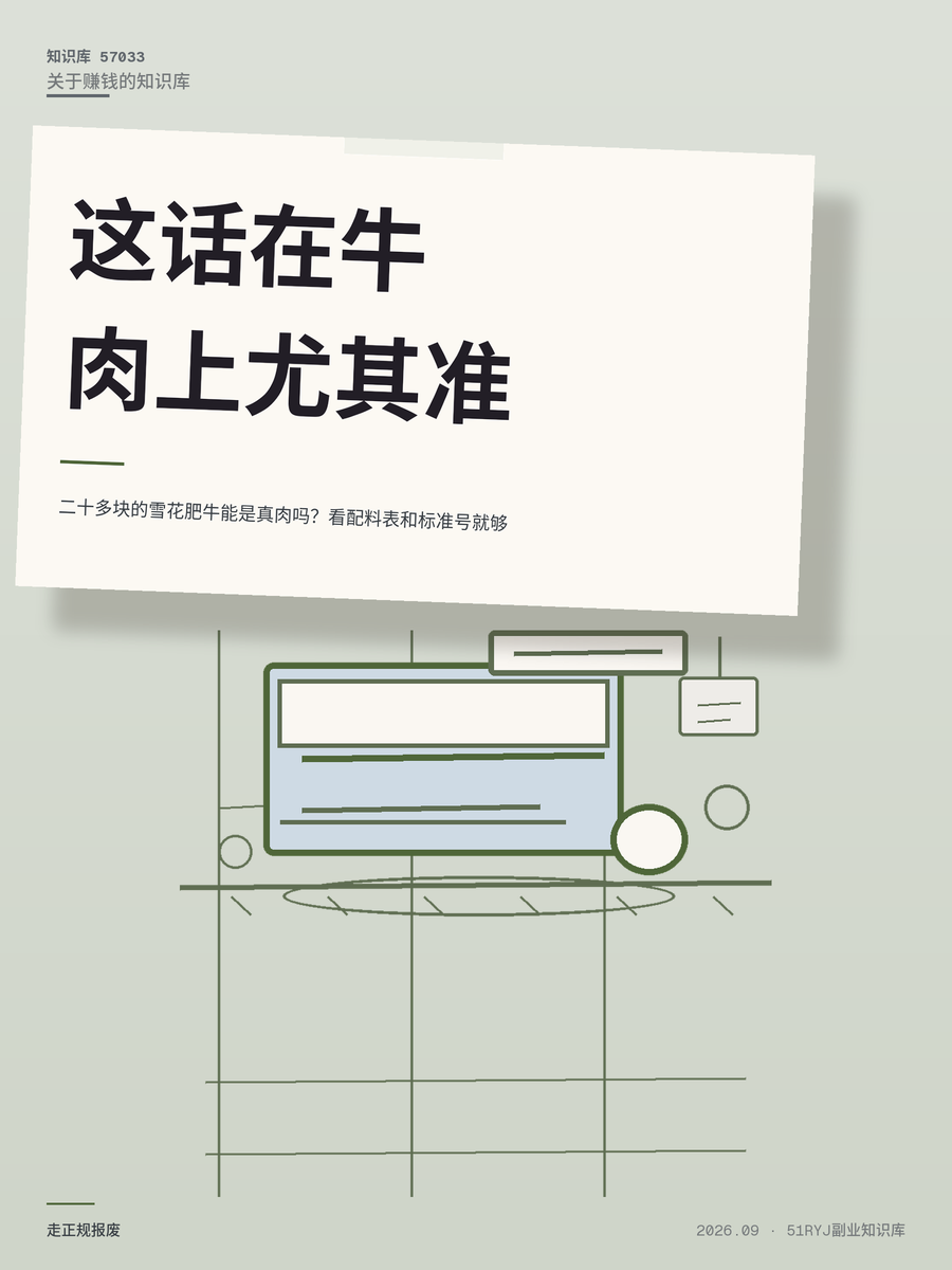 二十多块的雪花肥牛能是真肉吗？看配料表和标准号就够