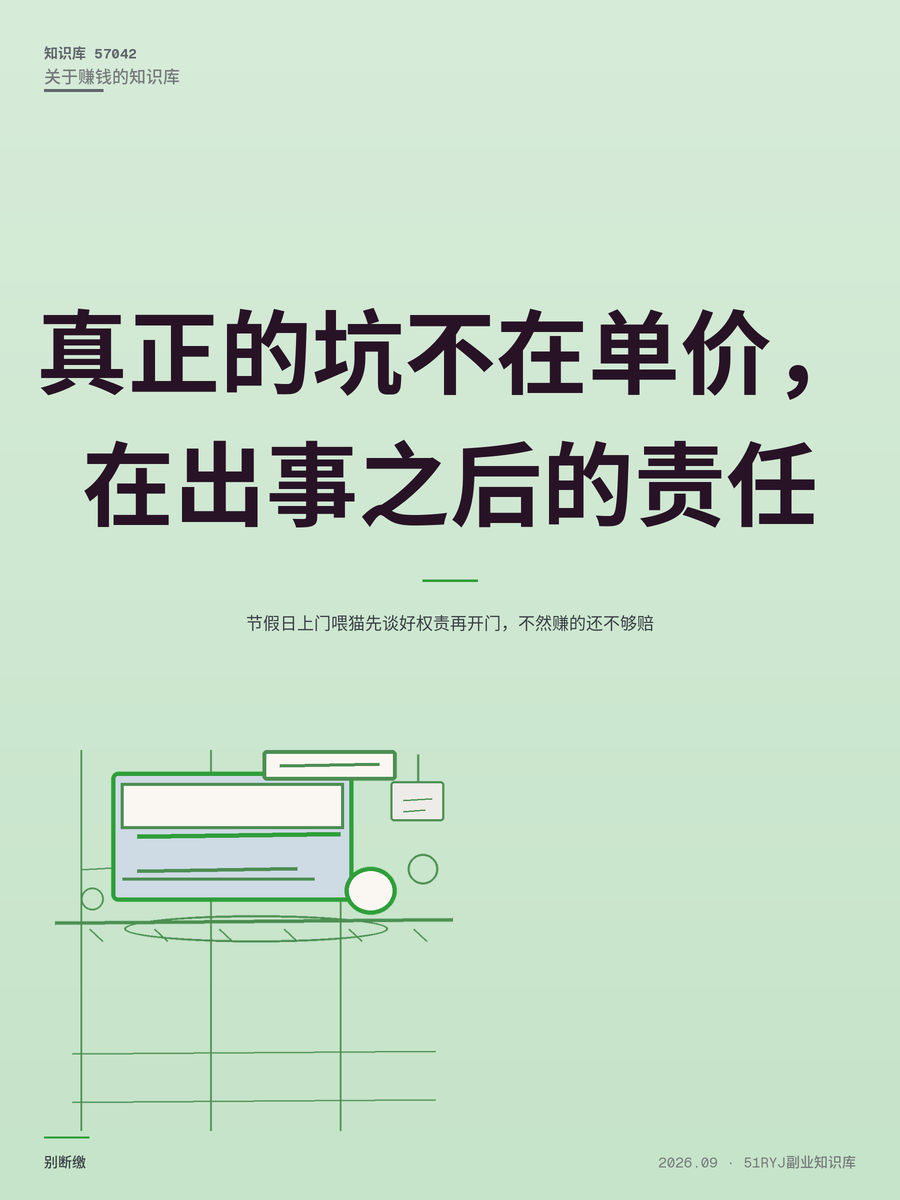 节假日上门喂猫先谈好权责再开门，不然赚的还不够赔