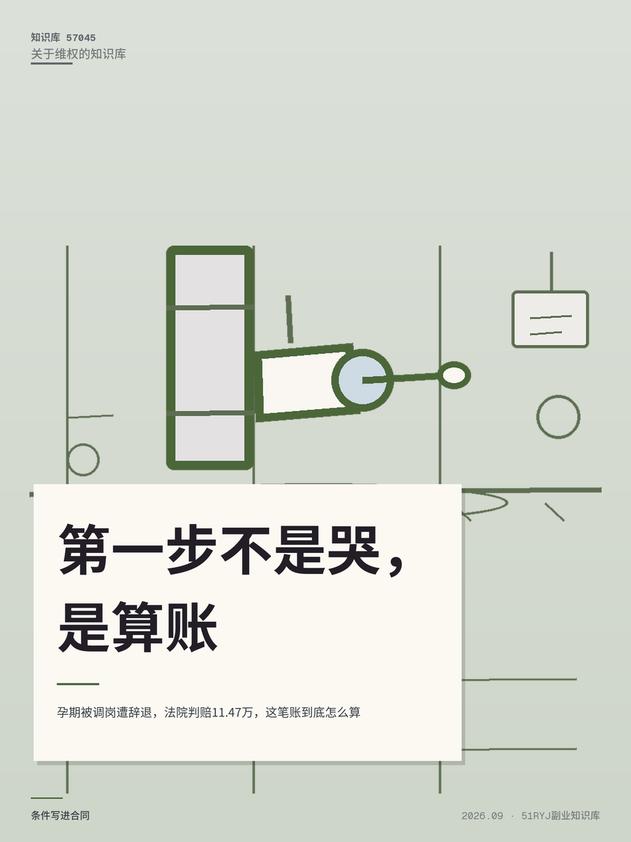 孕期被调岗遭辞退，法院判赔11.47万，这笔账到底怎么算