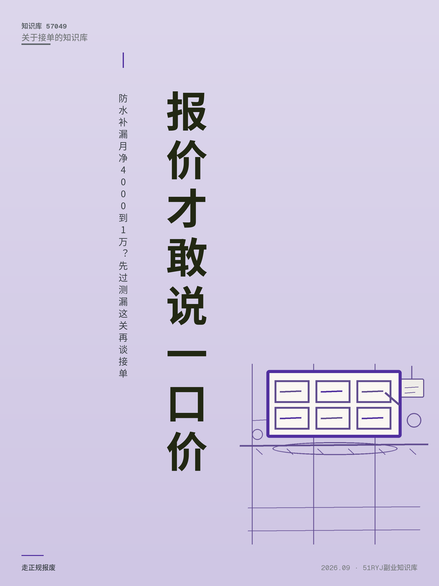 防水补漏月净4000到1万？先过测漏这关再谈接单