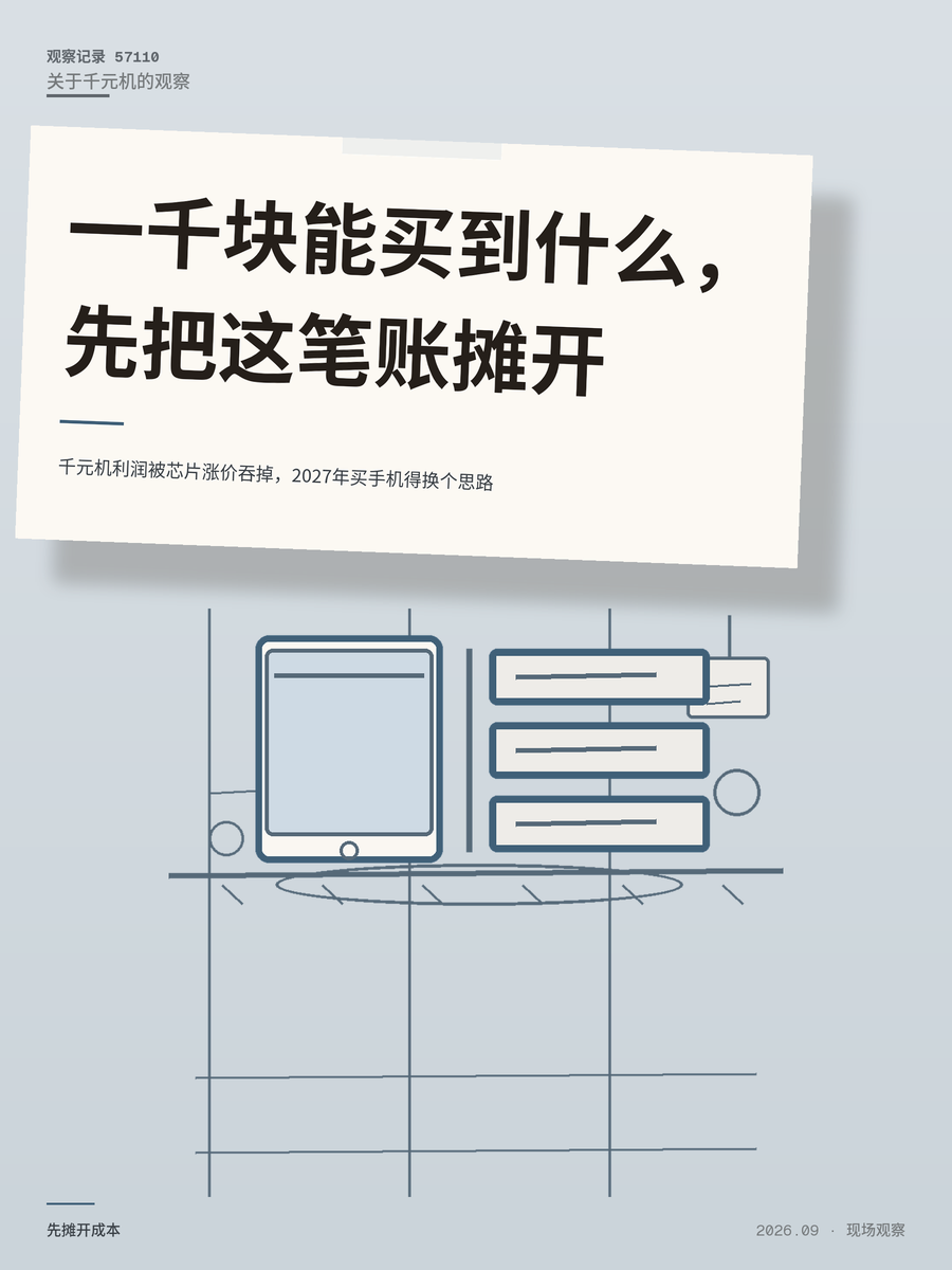 千元机利润被芯片涨价吞掉，2027年买手机得换个思路