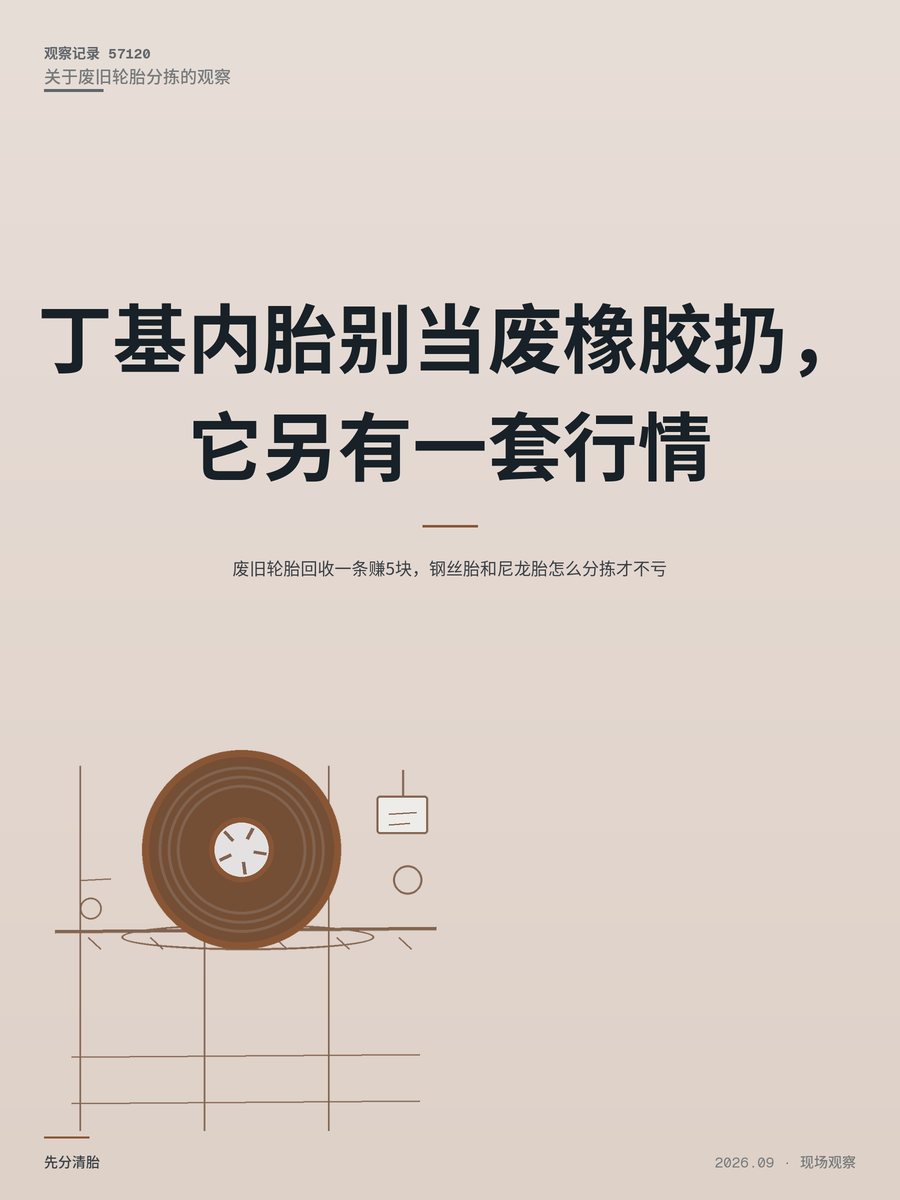 废旧轮胎回收一条赚5块，钢丝胎和尼龙胎怎么分拣才不亏