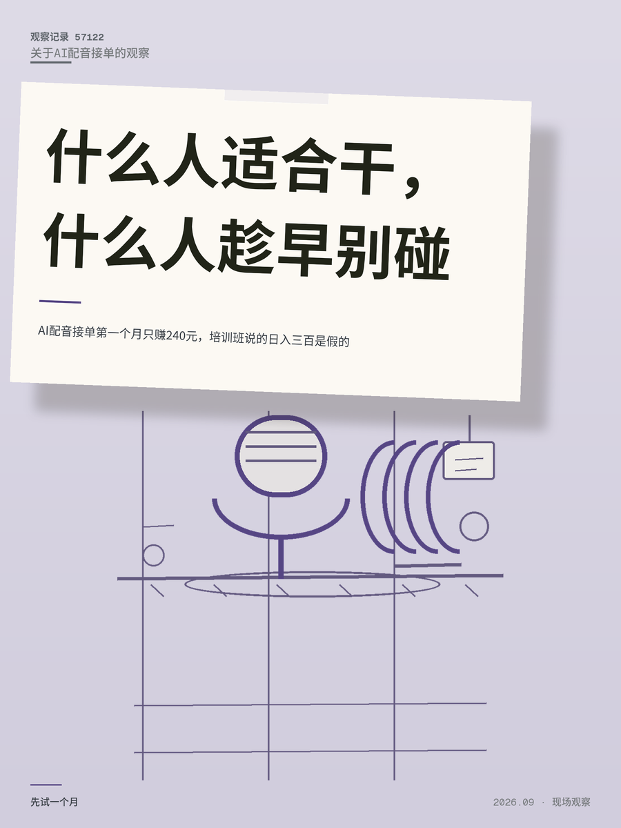 AI配音接单第一个月只赚240元，培训班说的日入三百是假的