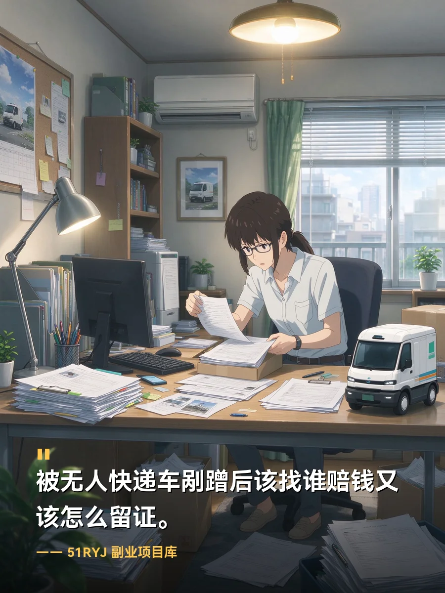 被无人快递车剐蹭后该找谁赔钱又该怎么留证？